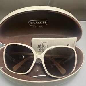 COACH White Sienna Sunglasses White Color! with Hardcase & Cloth